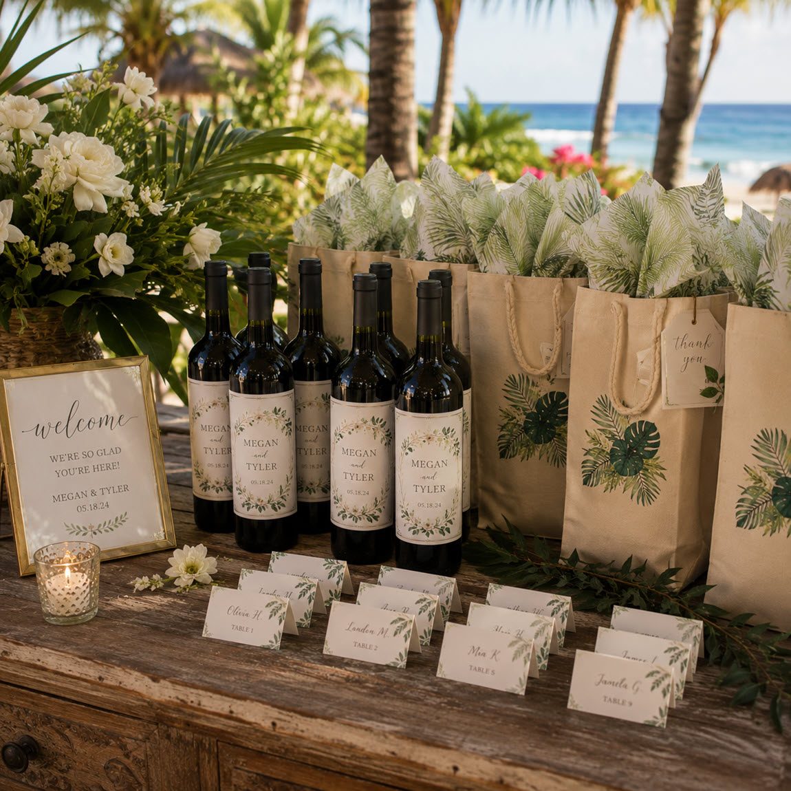 Wedding shower gift bottles