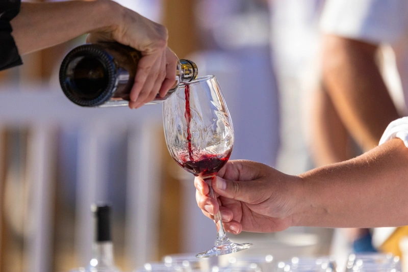 Guests enjoying a Build-a-Bottle wine event